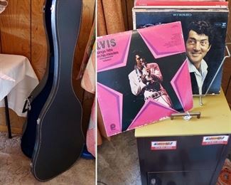 Record Albums & Guitar Case