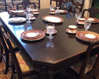 Dining Room Table with 10 Chairs--leaves extend to seat 12!