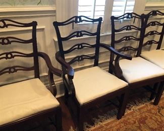 Set of 8  Mahogany Ribbon Back Dining Chairs