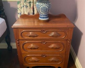 3-Drawer Accent Chest 30” wide. Ralph Lauren Ceramic Lamp (there is a pair)