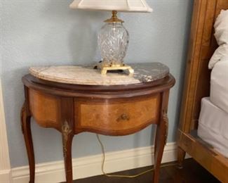 Demi lune table, Waterford Lamp