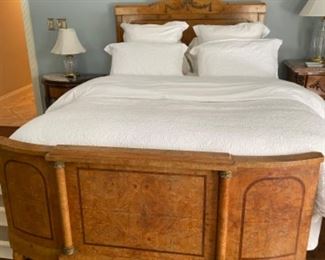 Antique French Bed (frame modified to accept Queen mattress set)