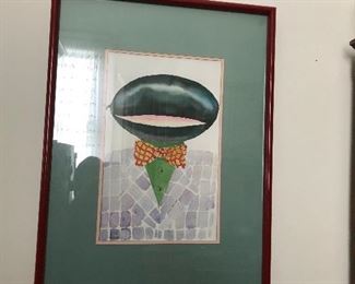 https://www.ebay.com/itm/124253108699	PR1079: Gene Meyer's Water Color Melon Head with Bow Tie Portrait Local Pickup	Buy-It_Now	 $260.00 
