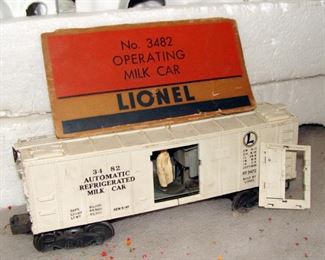 Vintage Lionel, HO scale, model trains, original box, Operating Milk Car, 3482