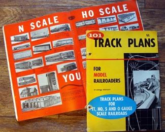 Vintage, N scale, HO scale, O gauge, S gauge, track plans, books, manuals, model railroads