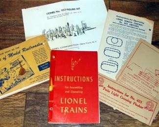 Vintage, original, Lionel, HO scale, paperwork, manual, instructions