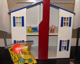 Vintage, Dollhouse, wood, Fisher Price, Playskool, Doll, furniture, Little People