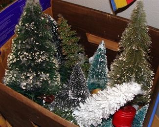 Vintage, Christmas, Decor, Bottle brush trees