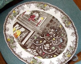 Vintage, Christmas, Platter, Johnson Bros, Friendly Village
