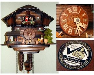 Vintage, Cuckoo Clock, Chalet, Dancing, Schneider, Black Forest, Germany