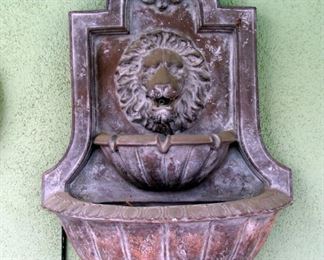 Lion wall fountain, Imperial, Stone, 2 tier, electric, indoor, outdoor