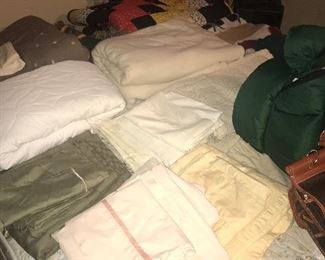 Linens, quilts, mattress pads, Comforter sheets etc.