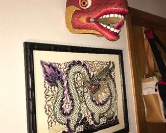 Colorful asian dragon art