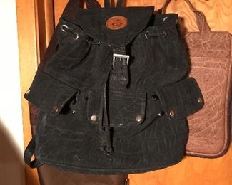 Leather backpack and bags