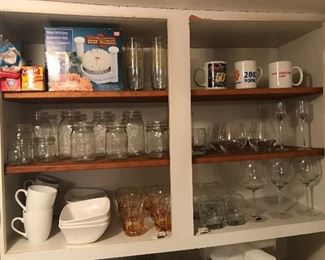Wine glasses, Ball  jars, Kerr jars, Coffee mugs, coffee cups, bowls, glassware, steakhouse onion machine