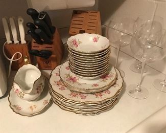 Knife blocks and knives, Edelstein Bavarian china