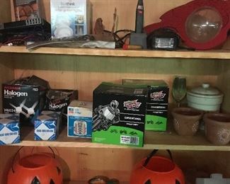 Soldering guns, headlights, batteries, Halloween