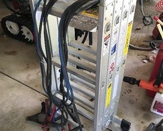 Jumper cables, scaffolding ladder