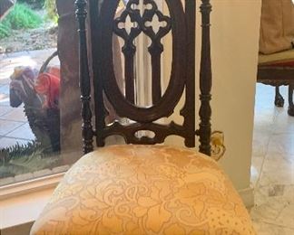 Pair of Gothic Style Chairs on Casters
