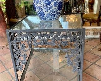 Pair of Iron & Glass Tables