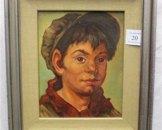 PORTRAIT PAINTING OF A BOY SIGNED LAER. 8"x10"