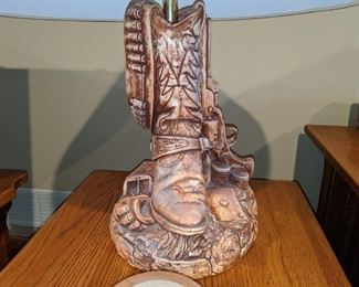 Cowboy boot lamp
