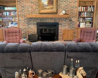 Lazyboy Sofa: SOLD
Lazyboy Recliners: $145.00 each
Oak Coffee Table: $75.00