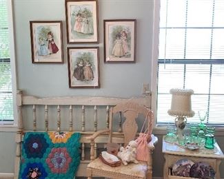 Head/ Foot board & Nightstand $100.00
White Arm Chair: $85.00
Other items, call for pricing