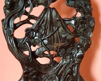 Detail carved wood chair 