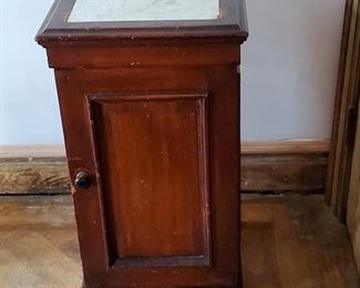 $95 Marble top cabinet or side table. 16.5" W, 16.5: D, 29" H - AS IS 