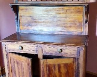$595 Antique  pine sideboard buffet 48" long  by 61" high by 19.5" wide - AS IS minor scratches