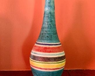 $40 Italy vase signed.  4" diam, 9" H - AS IS 
