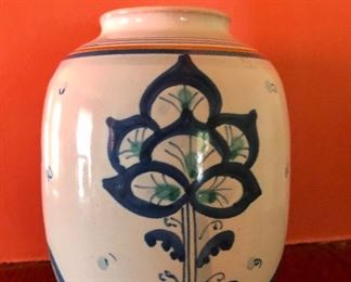 $30 Signed pottery vase.  4" diam, 5.5" H. 