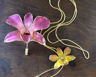 $25 Colorful orchid  flower jewelry 