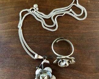 $20 Rose necklace and matching ring