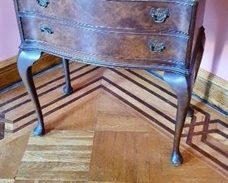 $125 Vintage 2 Drawer side table 27" W by 30" H by 16" D 