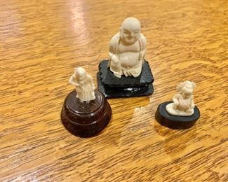 $30 for 3 miniature statues.  Largest: 1.5" W, 1" D, 2" H.  Smallest: 1" W, .5" D, 1.5" H.  