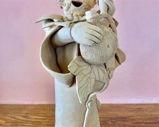 $30 Joao Luis signed unfired statue.  Approx 5" W, 4" D, 9.5" H. 