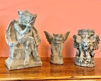 $20 each Gargoyles - Heights range from 8.5" H to 6" H. Gargoyle with wings SOLD