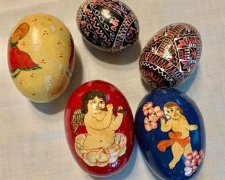 $45 ALL Selection of painted eggs.  Each 3" to 2.5" L. 