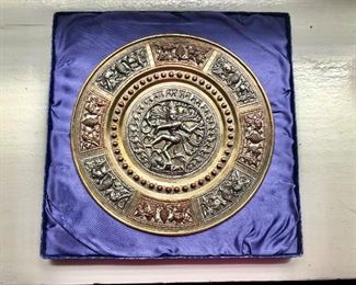$100 India plate in original box 