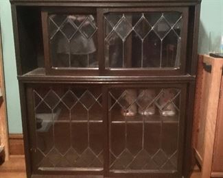 $350 Beviled glass barrister bookcase of cabinet  L 37" by W 13" by H 44"