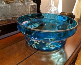 SUPER OLD BOWL WITH HAND PAINTED ENAMELING