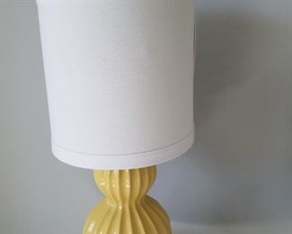 $32 / Adorable yellow, fluted base table lamp. Measurements: 25.5" height, shade width 10.5"