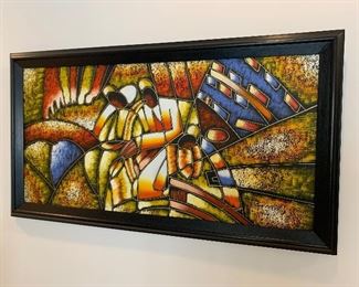$395 / Original art from Phillipines of Joseph, Mary and Jesus. Measurements: 52.5"W, 29"H