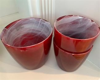 $10 / Red ceramic planter trio