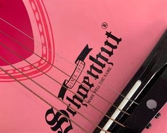 $22 / Pink Srhoenhut acoustic guitar. Needs one string replaced. 