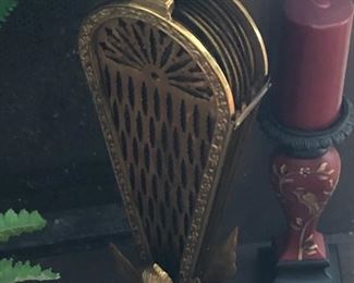 solid brass filigree fireplace screen excellent condition$120