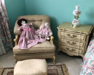 large French burger chair with footstool  $200.00
