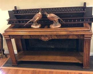 long sofa table pair of French plate racks